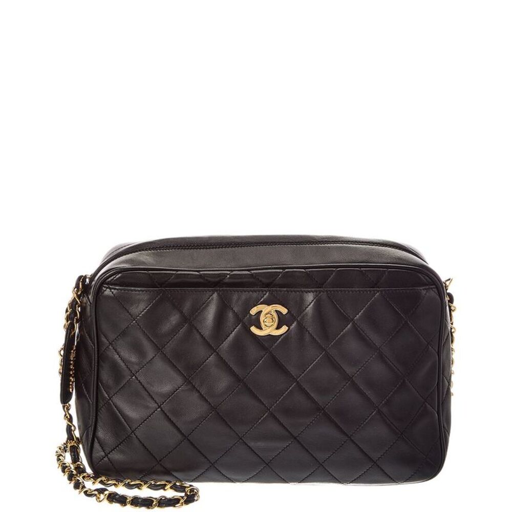 Chanel Black Lambskin Turn Lock Shoulder Bag (Authentic Pre-Loved)